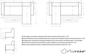 Turkusowy rozkładany narożnik (strona zmienna) Dazzling Daisy – Miuform