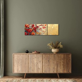 Obraz - Kwitnące drzewo (z zegarem) (90x30 cm)