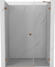 Mexen Lunar-B drzwi prysznicowe uchylne lewe 150 cm, transparent, miedź szczotkowana - 832S-150-050-65-00-L