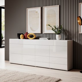 Komoda IBIZA - Biały / Front Biały / 208 cm