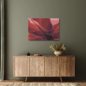 Obraz na szkle - Czerwony abstrakcyjny kwiat N⁰2 (70x50 cm)