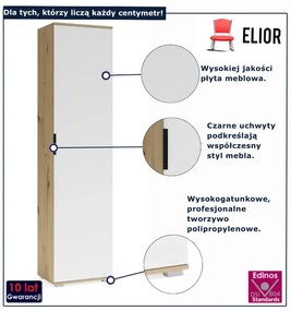 Szafa wąska dąb artisan + biała L5-R91