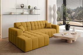 Narożnik w kształcie L NIMES, tkanina Portland, Żółty, Lewy