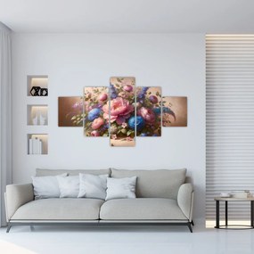 Obraz - Stół pełen kwiatów (125x70 cm)