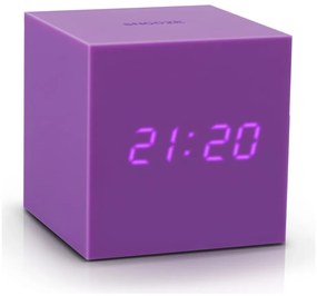 Fioletowy budzik LED Gingko Gravitry Cube
