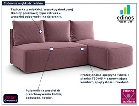 Różowa narożna sofa rozkładana M9-P94