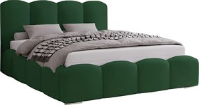 Łóżko do sypialni 200x200 cm Zenna - pojemnik, stelaż, aksamit - zielony (Magic Velvet 2225)