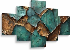 Obraz - Zielono-złoty obraz (125x70 cm)