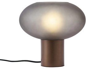 Designerska lampa stołowa brązowa z matowym szarym szkłem - UmbrellaDesignerski Oswietlenie wewnetrzne