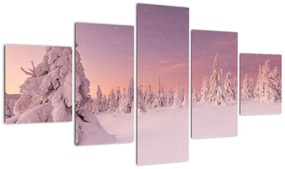 Obraz - Drzewa pod warstwą śniegu (125x70 cm)
