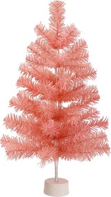 Nettlife Mini Różowa Choinka Bożonarodzeniowa 60 cm, mała sztuczna choinka z PVC do dekoracji stołu, biura i przyjęć.