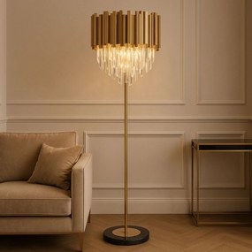 Lampa Stojąca Podłogowa APP1717-3F Złota