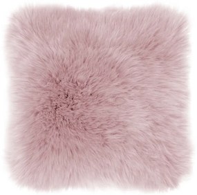 Różowa poduszka Tiseco Home Studio Sheepskin, 45x45 cm