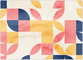 Obraz na szkle - Abstrakcja z wzorami retro (70x50 cm)