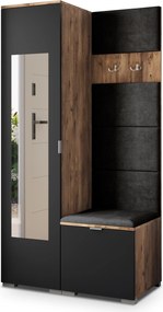 Masseno Garderoba VIRA 95/181/51 cm Nowoczesna Szafa do Przedpokoju Dąb lefkas