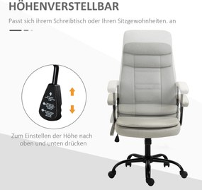 Vinsetto Fotel biurowy z masażerem obrotowy z regulacją wysokości w kolorze beżowym | Aosom PL