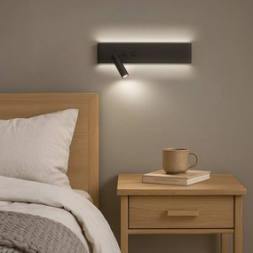 Kinkiet, lampka nocna Resort Czarny Lewy 10W + 3W LED 4000K
