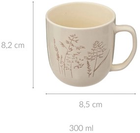 Kubek ceramiczny ELSA, wzór polnych kwiatów, 300 ml