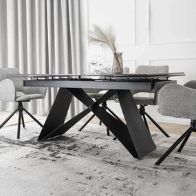 Stół Rozkładany Prostokątny VICTOR 160-240 cm Ceramiczny Czarny do Jadalni Nowoczesny Loft