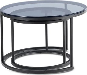 Zestaw Stolików Kawowych CARRERA MAX 70 cm/60 cm Szary/Czarny Skandynawski