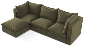 Narożnik (lewostronny/z szezlongiem) w kolorze khaki Manao – Makamii