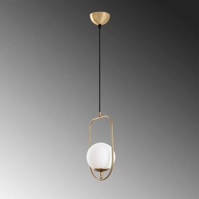 Lampa wisząca w kolorze złota ze szklanym kloszem Skew – Opviq lights