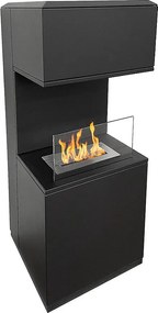Kominek bioetanolowy Oslo, wolnostojący biokominek ze stali czarnej, dł. 38xgł. 38xwys. 100 cm