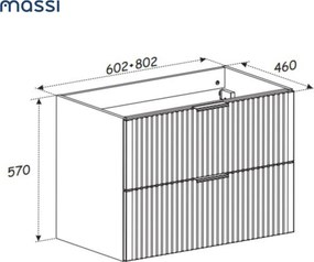 Szafka wisząca podumywalkowa biała 80 x 46 cm ASTROS White