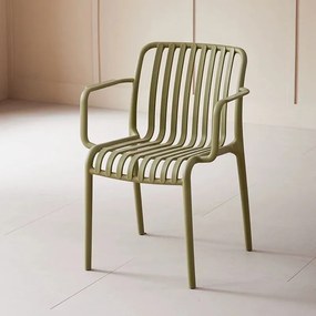 Plastowe krzesło TREGO z podłokietnikami, zielone