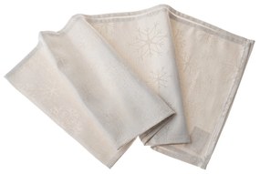 Świąteczny bieżnik wodoodporny Płatki śniegu złoty, 33 x 140 cm