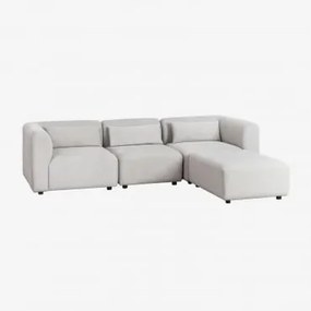 Fogler 3-częściowa Modułowa Sofa Z Pufem Tkaniny Jasnoszary - Sklum
