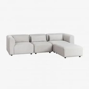 Sofa Modułowy 3-częściowy Z Pufem Fogler Tkaniny Jasnoszary - Sklum