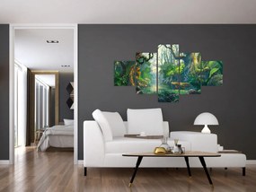 Obraz - Ilustracja lasu tropikalnego (125x70 cm)
