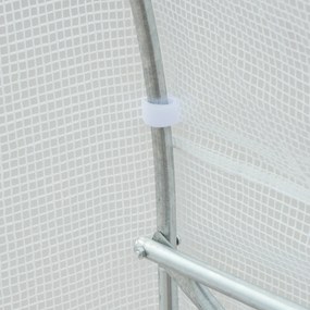 Outsunny foliowa szklarnia ogrodowa 35x2x2m z 6 oknami wentylacyjnymi biała trwała i przestronna | Aosom PL