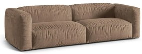 Jasnobrązowa aksamitna sofa modułowa 240 cm Martina – Micadoni