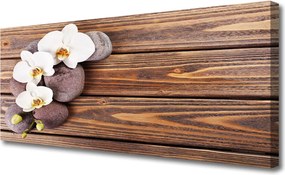 Zdjęcie na płótnie Orchidea na Rustykalnym Drewnie