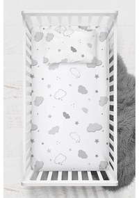Białe prześcieradło dziecięce do łóżeczka z bawełny renforcé z gumką 70x120 cm Bulut – Mijolnir