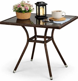 Szklany stół ogrodowy rattanowy H6-R36