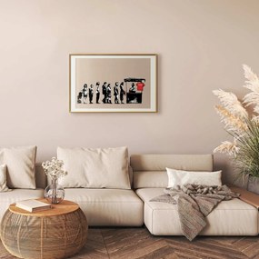 Plakat Zniszczyć kapitalizm 30x21 cm z ramą złotą z marginesem ARTGEIST B