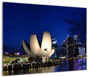 Obraz na szkle - Singapur nocą (70x50 cm)