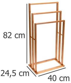 Łazienkowy stojak na ręczniki BAMBUS, 3 ramienny