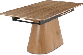 Zestaw Stół Rozkładany Ceramiczny LIZBONA 160-200 cm Dąb i 4 Krzesła ORBI Czarne/Dąb