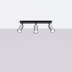 Plafony nowoczesny Glois, stal - 3 źródło światła 4000K - L.45 x H.18.5 cm - czarny/chrom