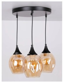 Czarna lampa wisząca ze szklanym kloszem Aspa – Candellux Lighting