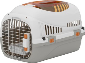 PawHut Transporter dla kota i małych psów do 4 kg z otworem w dachu, miską, jasnoszary, 49x32x31 cm | Aosom PL