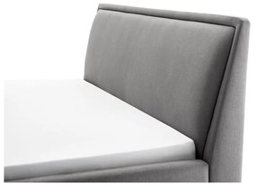 Jasnoszare tapicerowane łóżko dwuosobowe ze schowkiem i stelażem 180x200 cm Frieda – Meise Möbel