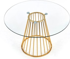 Okrągły stół ze szklanym blatem w stylu glamour Liverpool