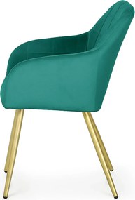 Zestaw 4 zielonych krzeseł pikowanych w stylu glamour F7-K02