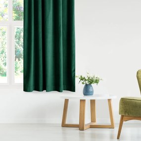 Ciemnozielona aksamitna zasłona częściowo zaciemniająca (dimout) 140x270 cm Eyelets – Restilo