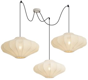 Lampa wisząca Japandi beżowa 50 cm 3-punktowa - PluJapandi Oswietlenie wewnetrzne